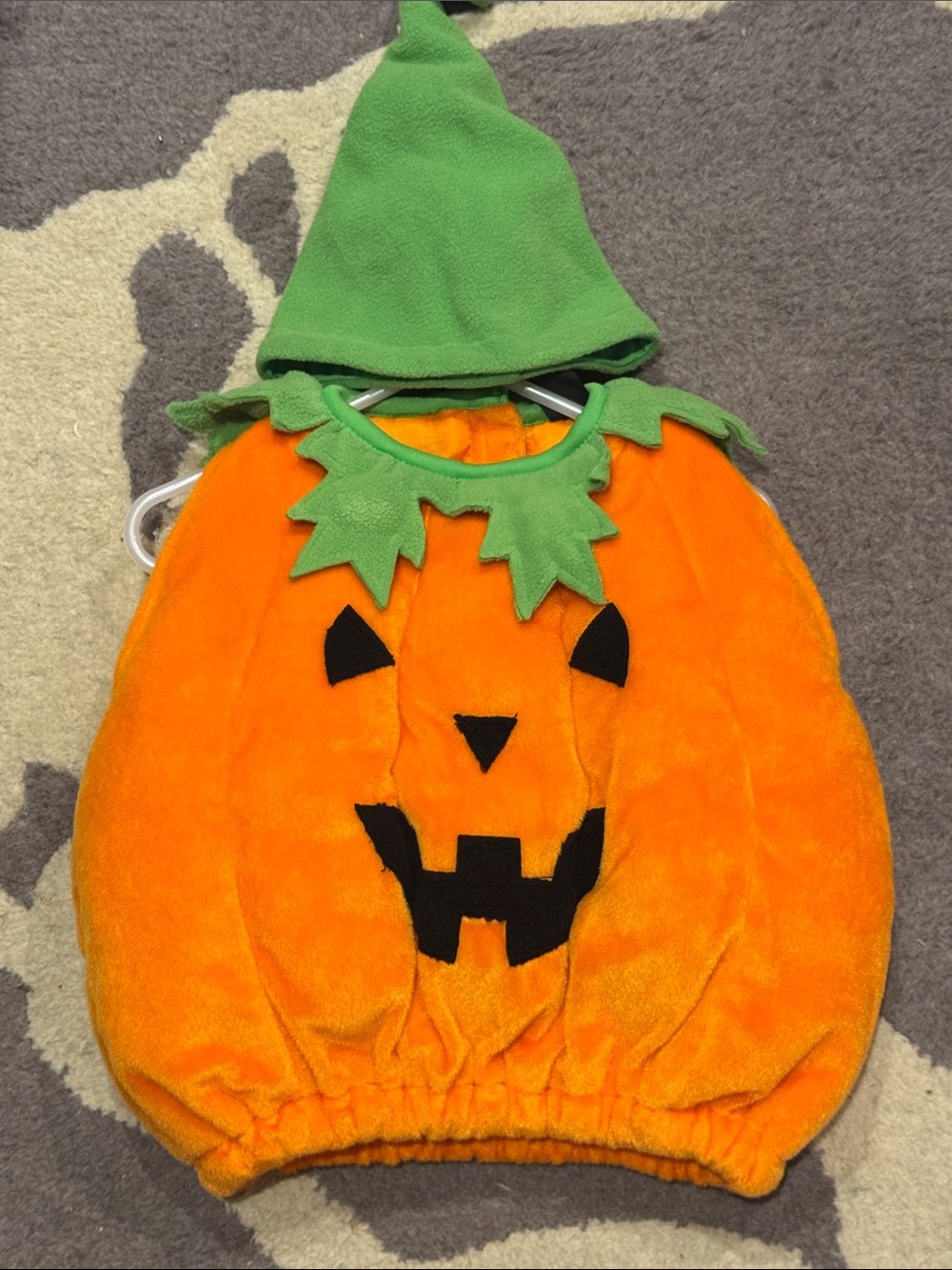 Pumpkin Costume with Green Hat - Baby 6-9 months